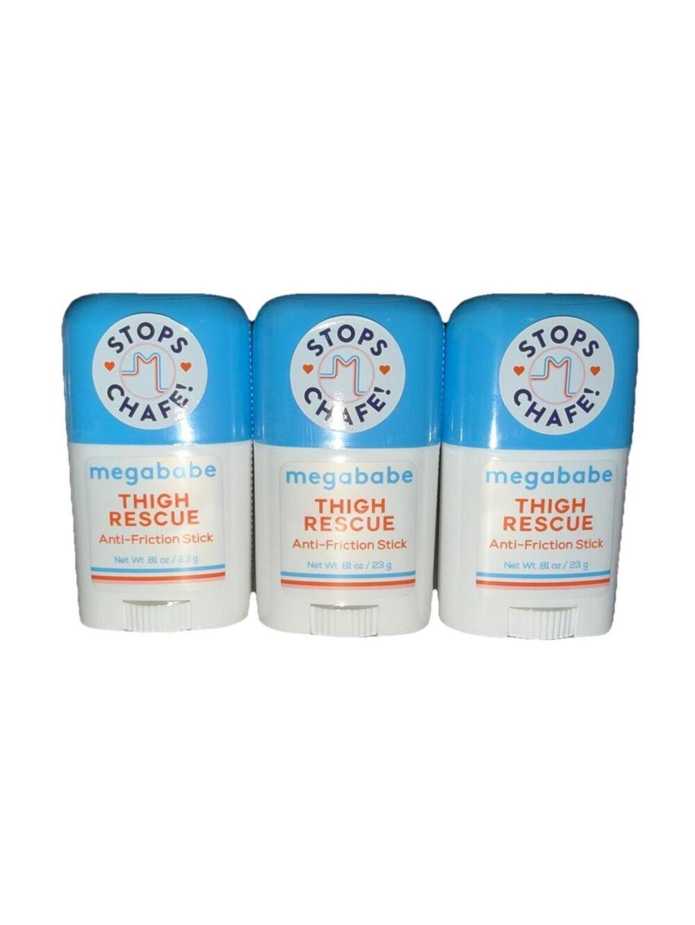 3X MEGABABE Thigh Rescue Anti-Friction Stick 0.81oz/23g ea Travel/Mini Size New